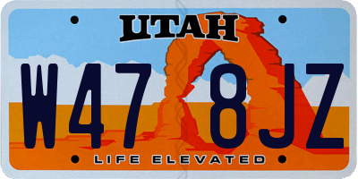UT license plate W478JZ