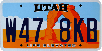 UT license plate W478KB
