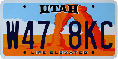 UT license plate W478KC
