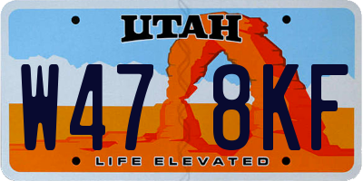 UT license plate W478KF