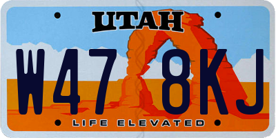 UT license plate W478KJ