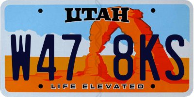 UT license plate W478KS