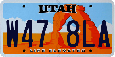 UT license plate W478LA