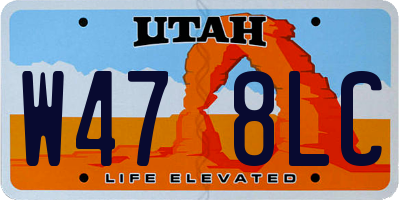 UT license plate W478LC