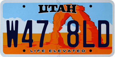 UT license plate W478LD