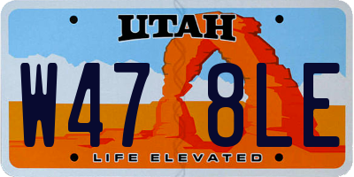 UT license plate W478LE