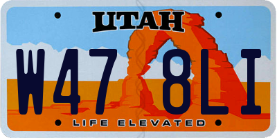 UT license plate W478LI