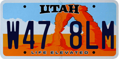 UT license plate W478LM