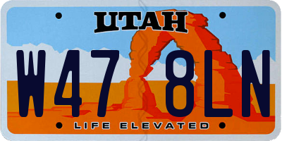 UT license plate W478LN