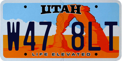 UT license plate W478LT
