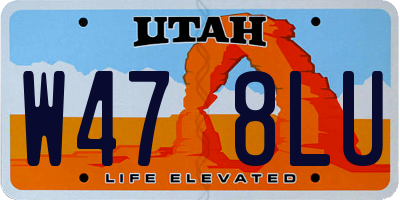 UT license plate W478LU