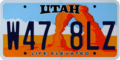 UT license plate W478LZ