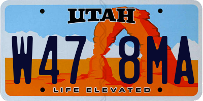 UT license plate W478MA