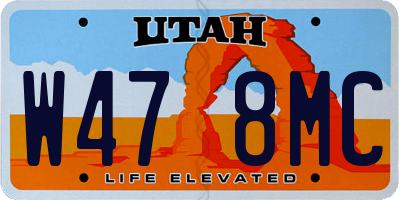 UT license plate W478MC