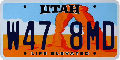 UT license plate W478MD