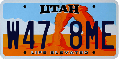 UT license plate W478ME