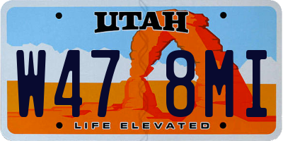 UT license plate W478MI