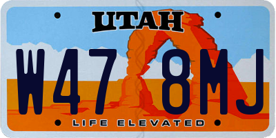 UT license plate W478MJ