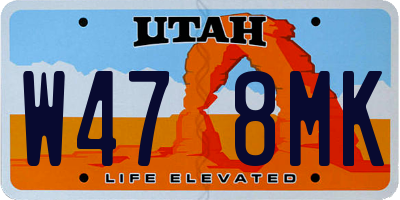 UT license plate W478MK