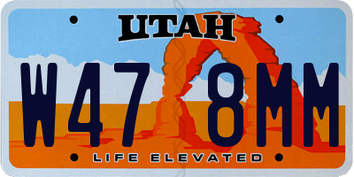 UT license plate W478MM