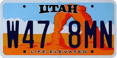 UT license plate W478MN