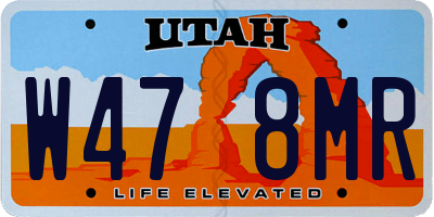 UT license plate W478MR