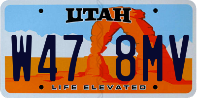 UT license plate W478MV