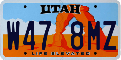 UT license plate W478MZ