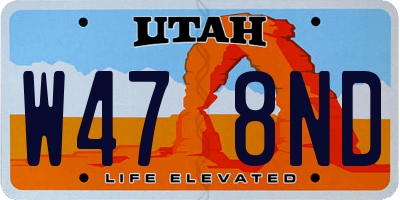 UT license plate W478ND