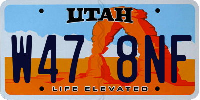 UT license plate W478NF
