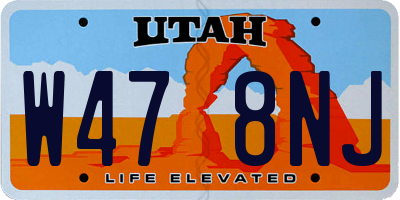 UT license plate W478NJ