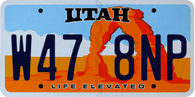 UT license plate W478NP