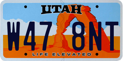 UT license plate W478NT