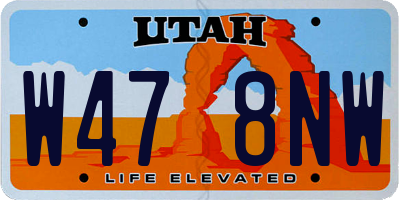 UT license plate W478NW