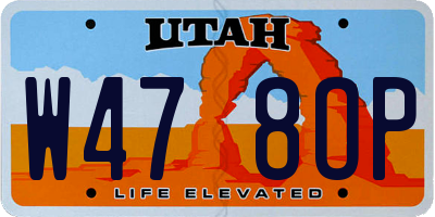 UT license plate W478OP