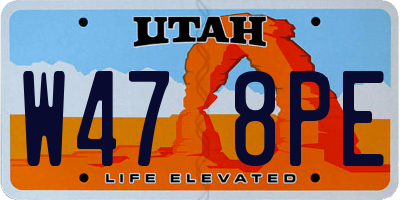 UT license plate W478PE