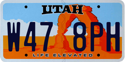 UT license plate W478PH