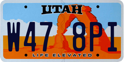 UT license plate W478PI