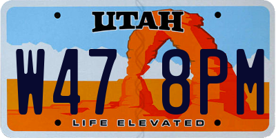 UT license plate W478PM