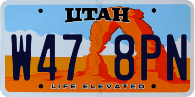 UT license plate W478PN