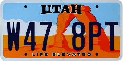 UT license plate W478PT