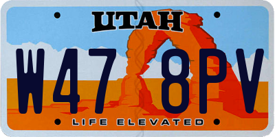 UT license plate W478PV