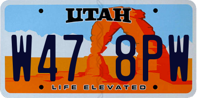 UT license plate W478PW