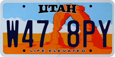 UT license plate W478PY