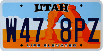 UT license plate W478PZ