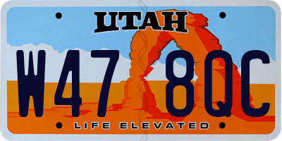 UT license plate W478QC