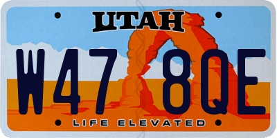 UT license plate W478QE