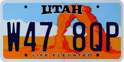 UT license plate W478QP