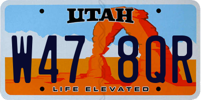 UT license plate W478QR