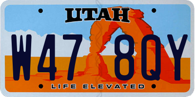 UT license plate W478QY
